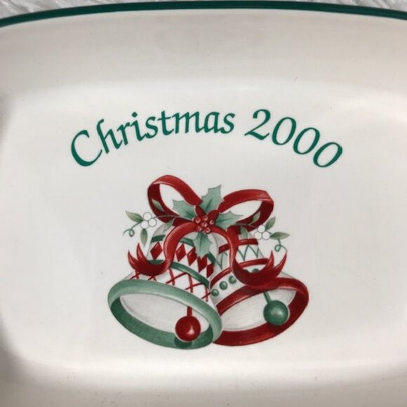 NWOT Vintage Pfaltzgraff Winterberry Christmas 2000 Hors d'oeuvre Tray with Fork - Picture 3 of 13